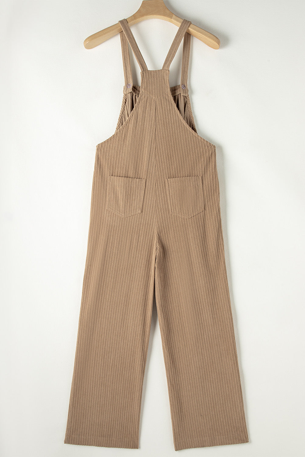 Solid Color Pocketed Corduroy Overall