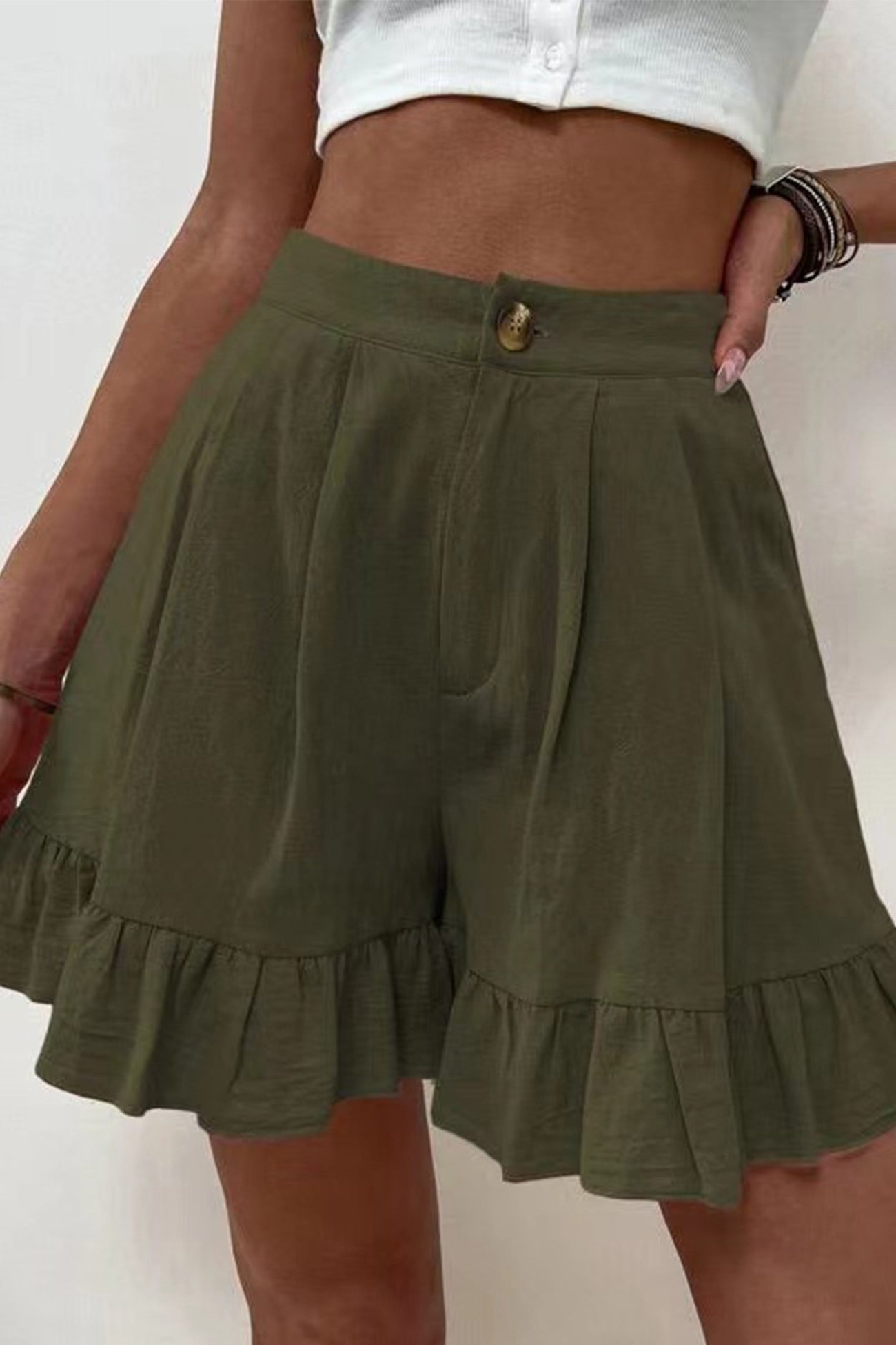 High Waist Ruffled Shorts