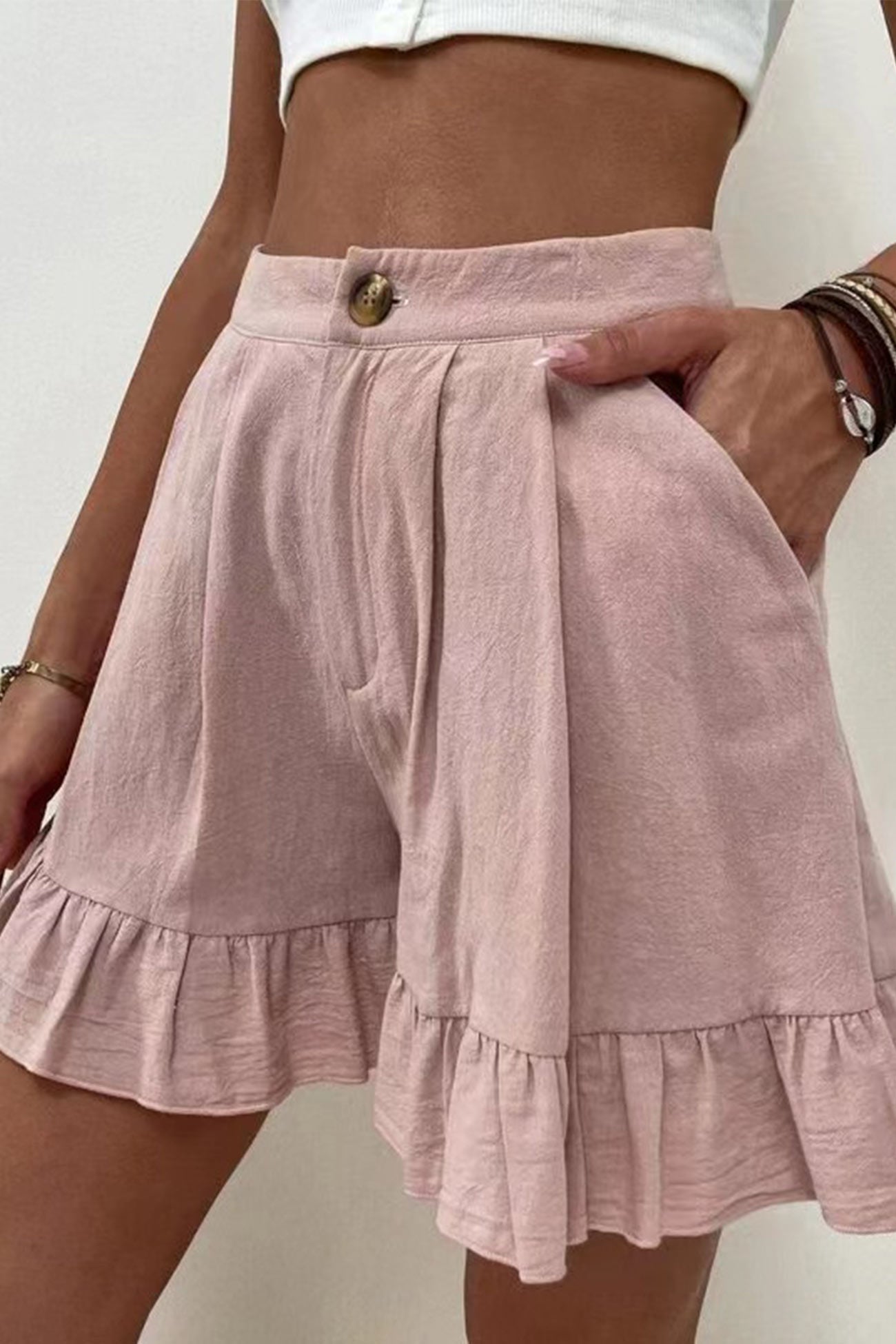 High Waist Ruffled Shorts