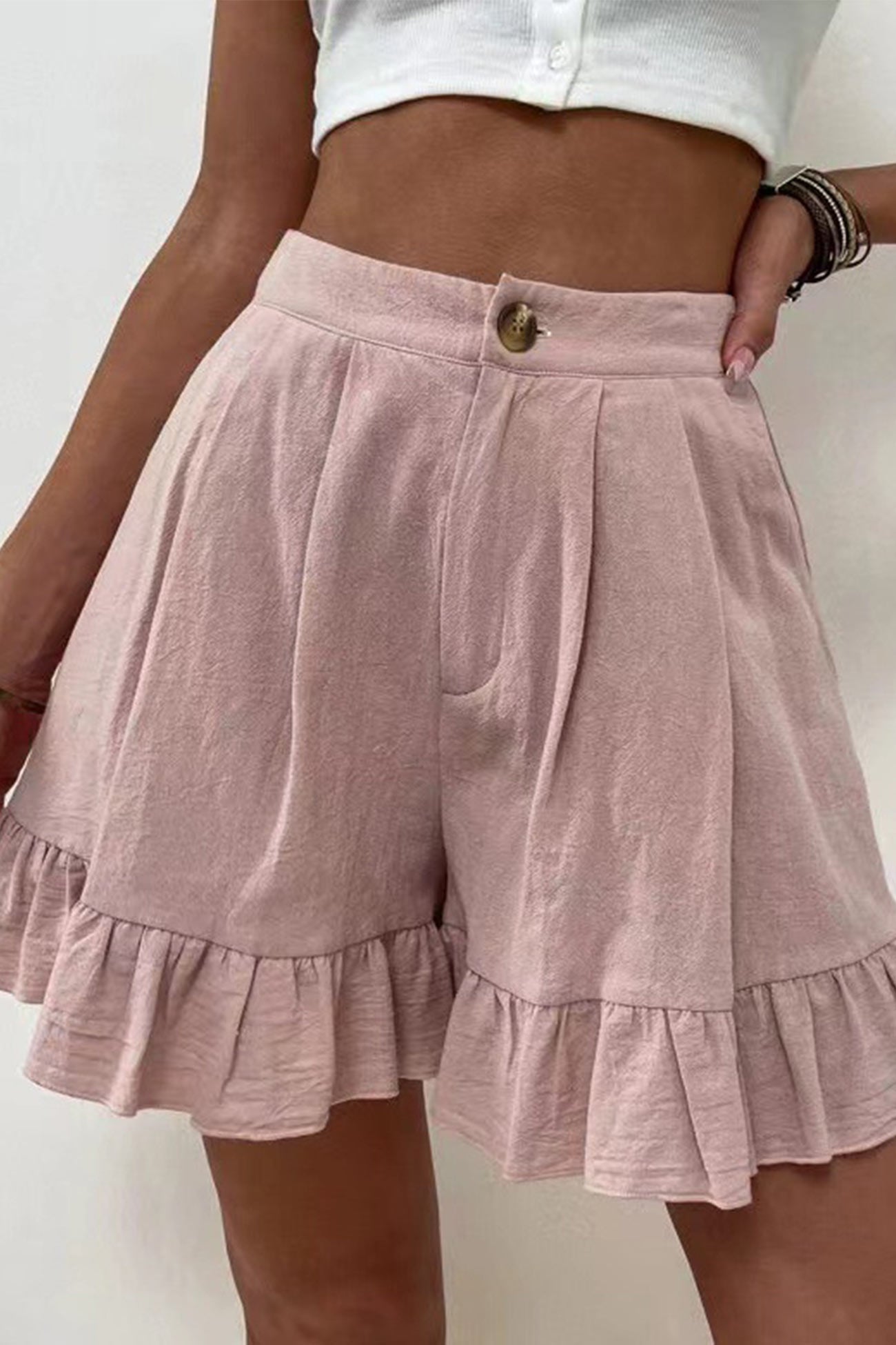 High Waist Ruffled Shorts