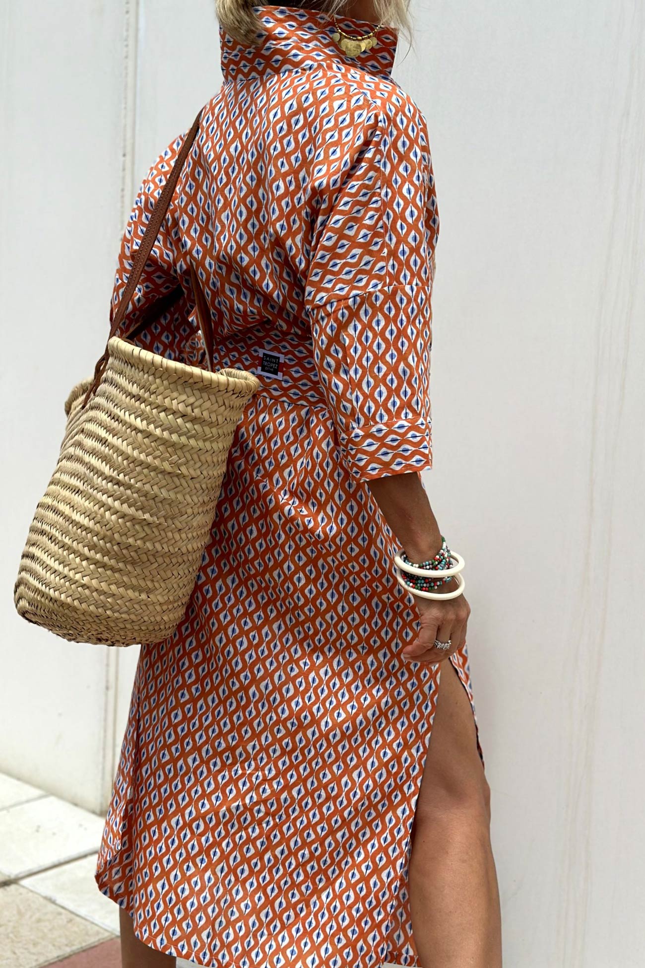 Printed Half Sleeve Shirt Dress