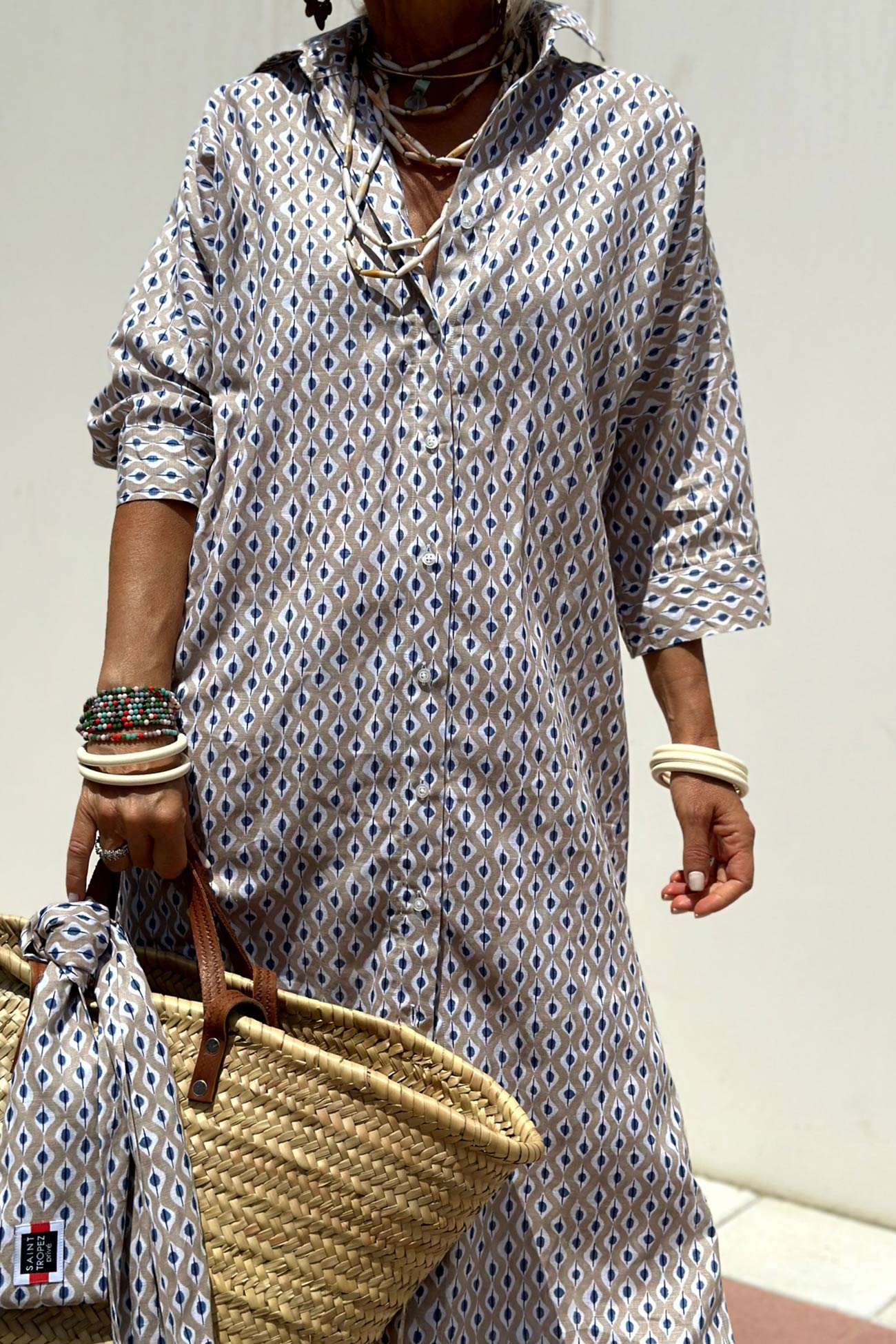 Printed Half Sleeve Shirt Dress