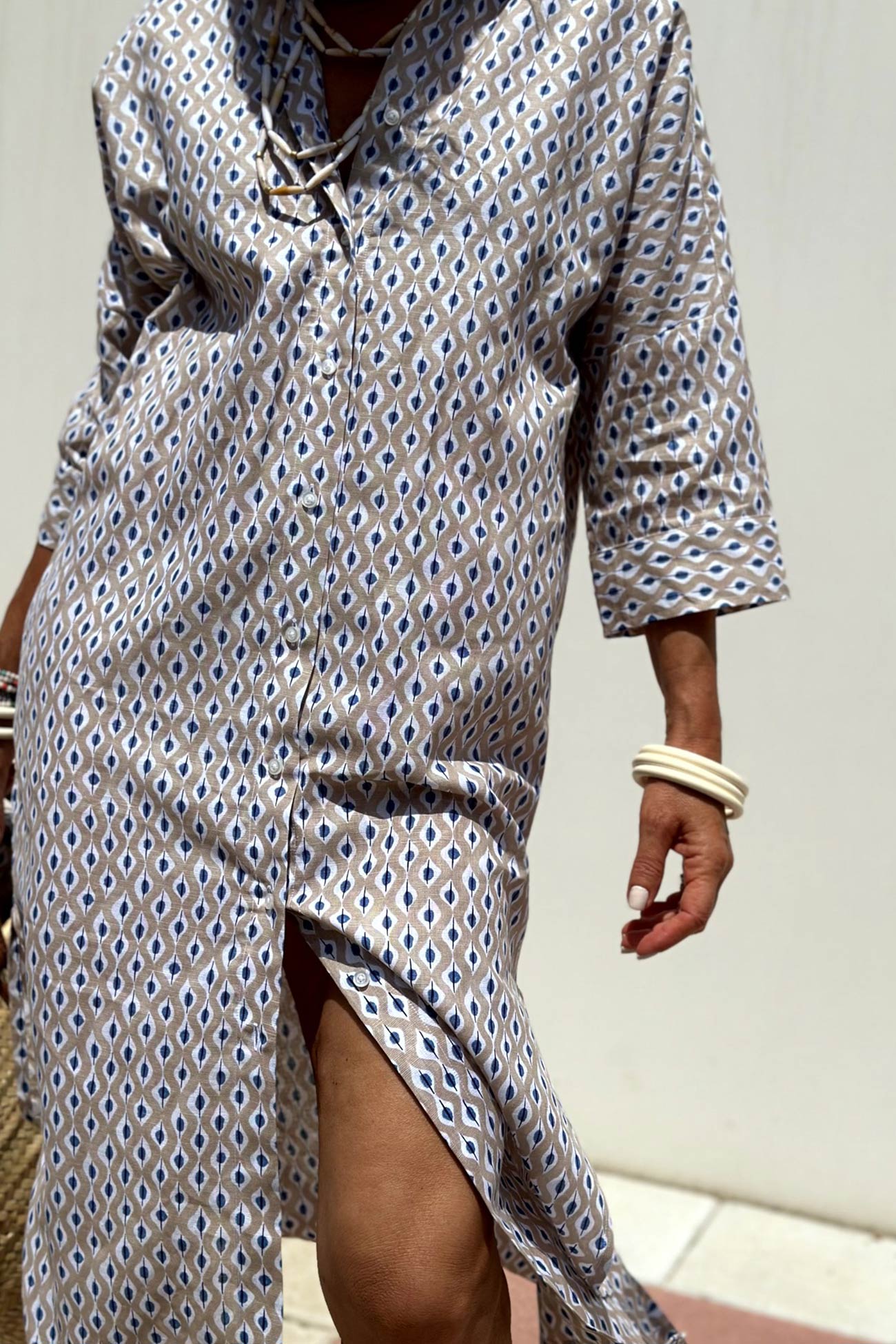 Printed Half Sleeve Shirt Dress