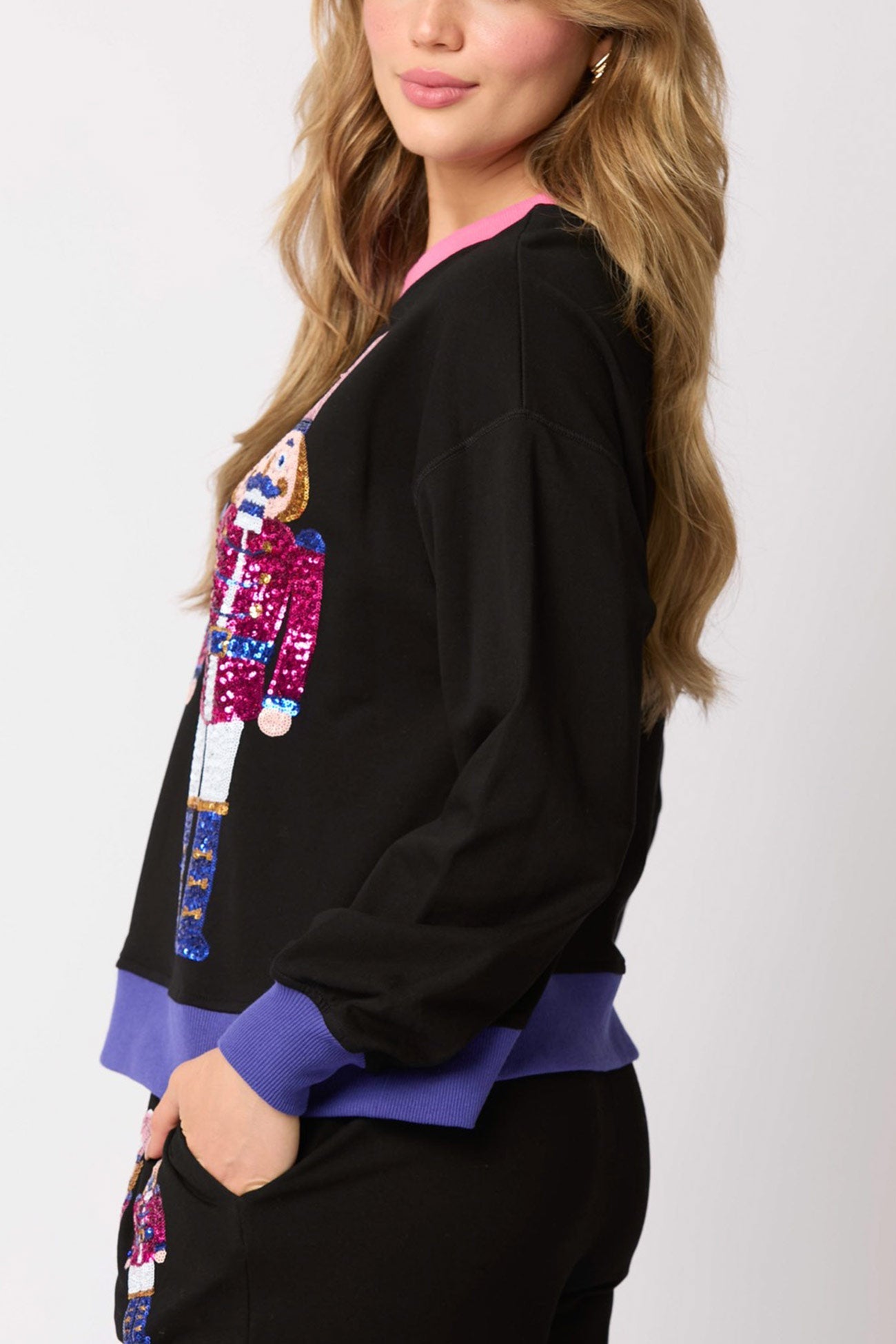 Sequin Soldier Graphic Sweatshirt Set