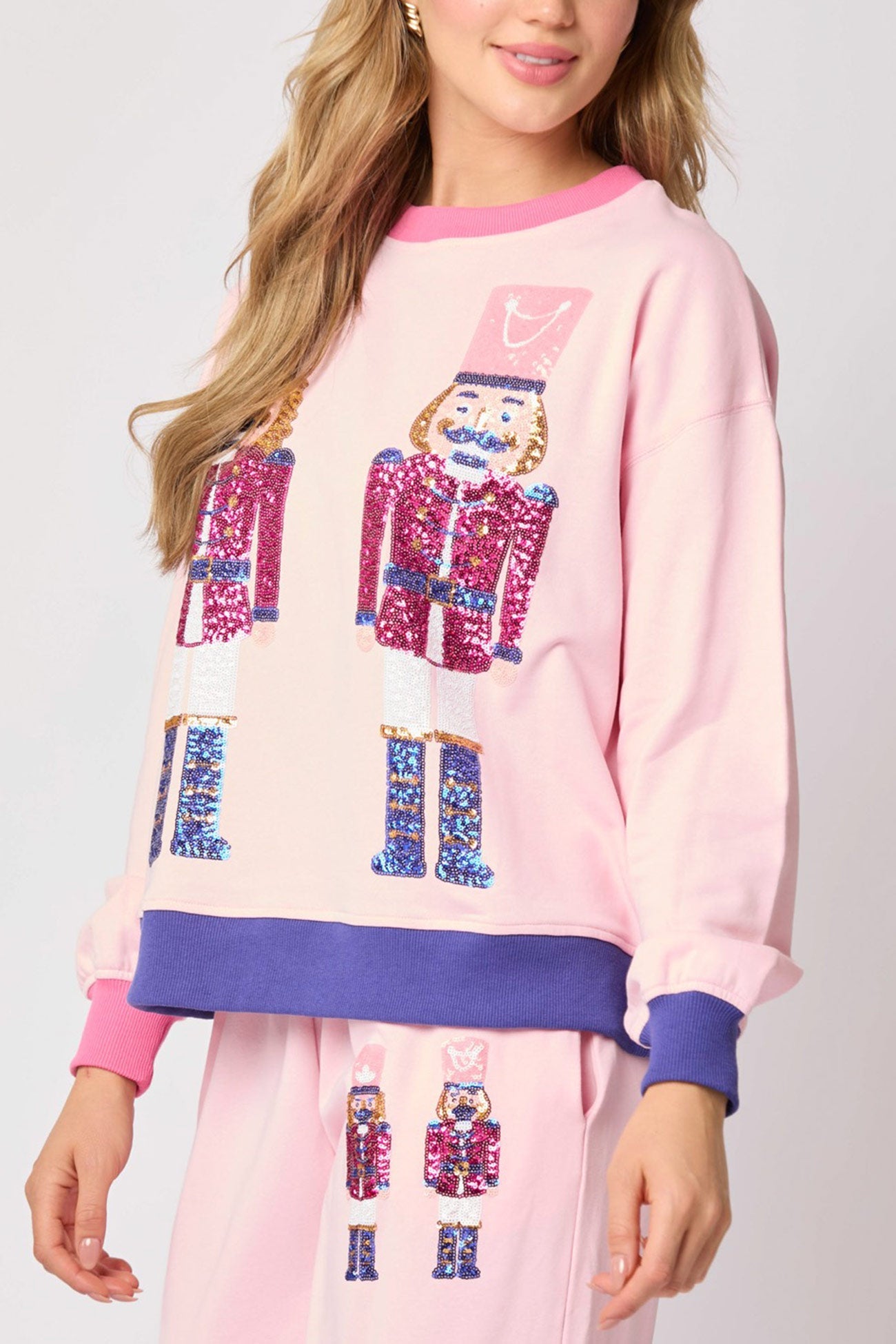 Sequin Soldier Graphic Sweatshirt Set