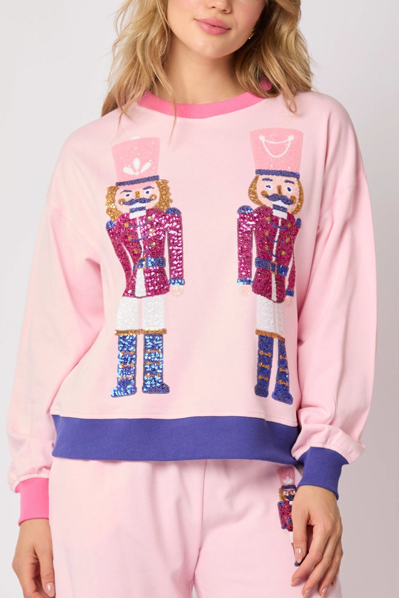 Sequin Soldier Graphic Sweatshirt Set