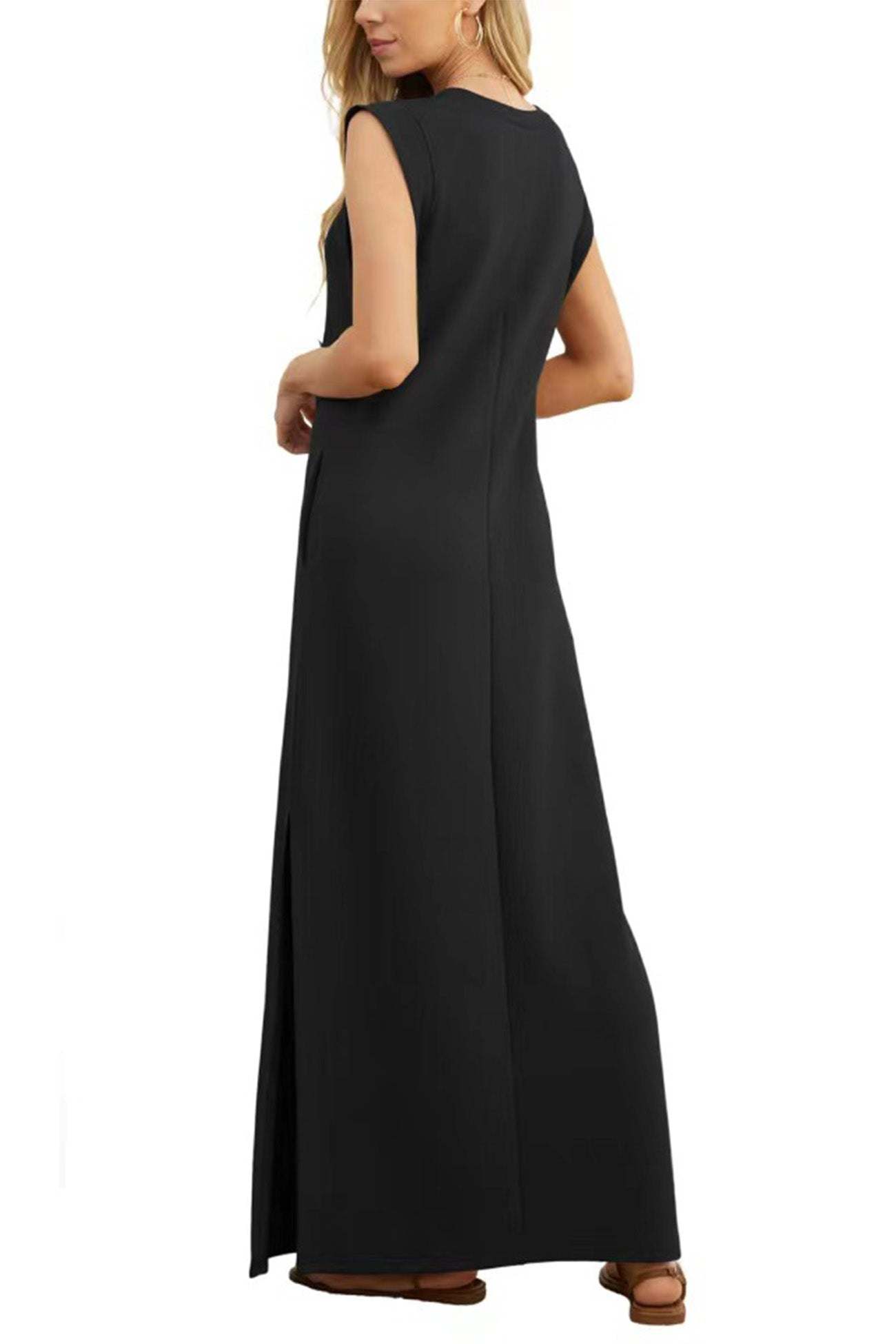 Side Slit Pocket Tank Maxi Dress