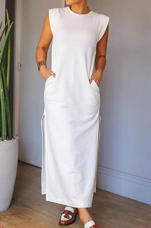 Side Slit Pocket Tank Maxi Dress