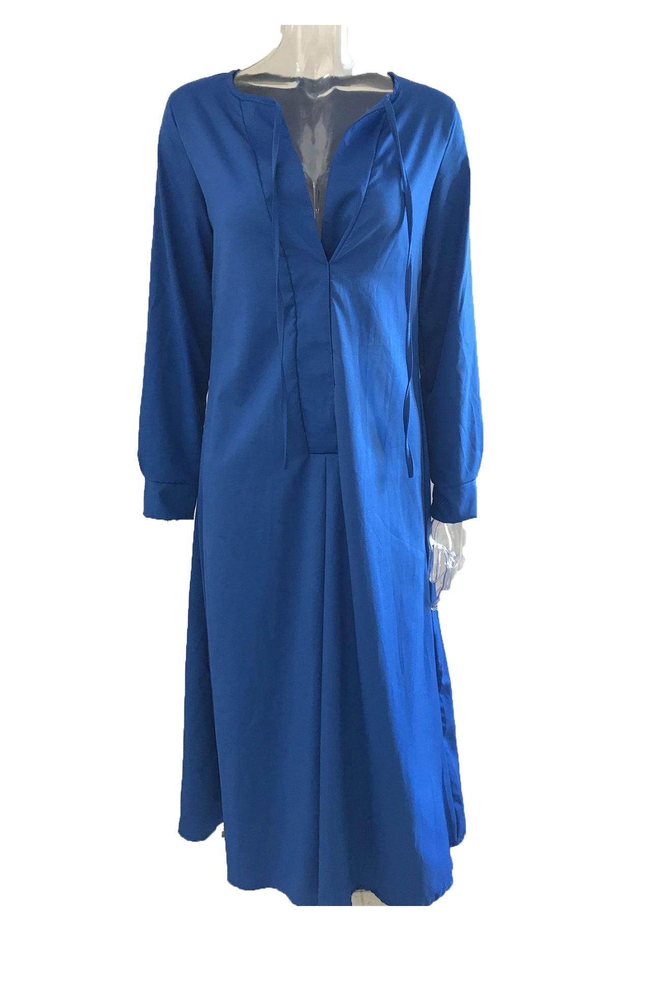 Tie-up Long Sleeve Maxi Dress