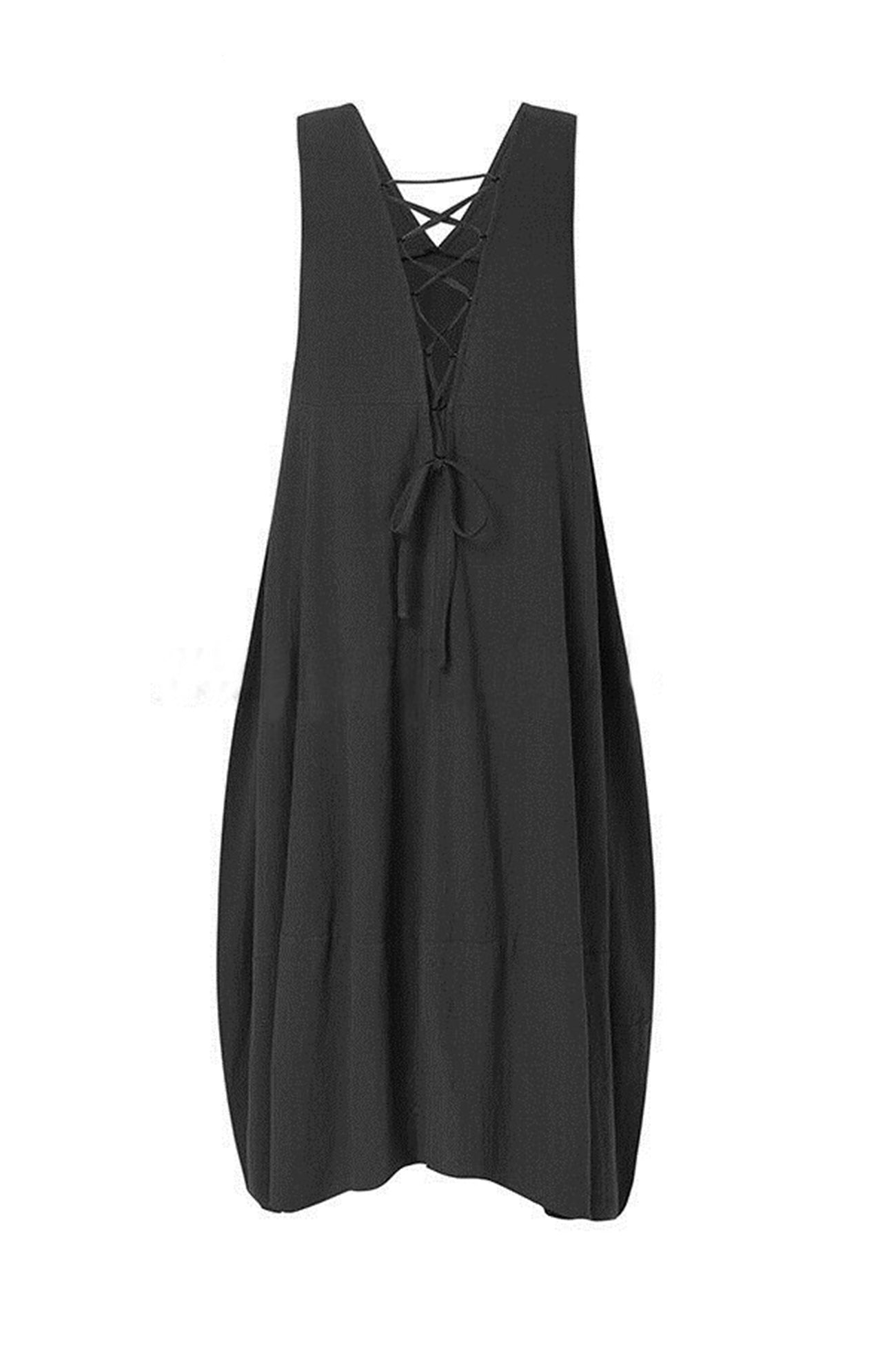 V Neck Pocketed Large Hem Sundress