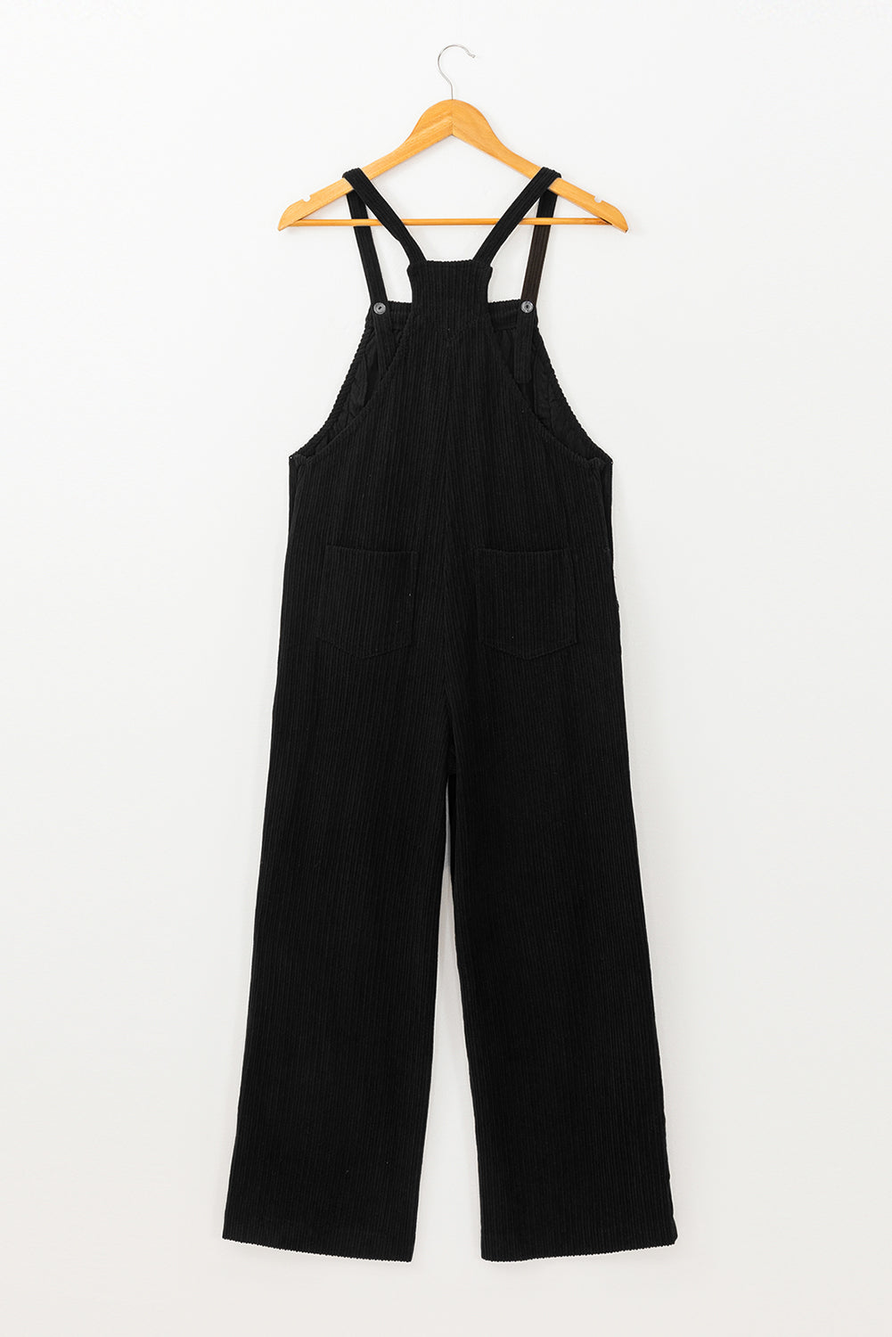 Solid Color Pocketed Corduroy Overall